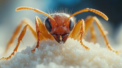 Fototapeta premium Macro Photography of a Red Ant