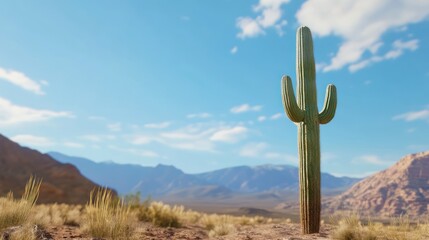 Lone Cactus in the Desert