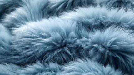 Obraz premium Close-up of soft, fluffy light blue fur texture. Cozy and bright texture image, perfect for backgrounds, clothing designs and soft textile concepts. Creates a homey atmosphere. 