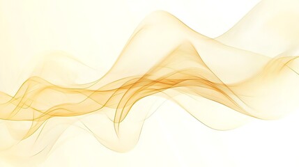 Abstract Golden Waves on White Background