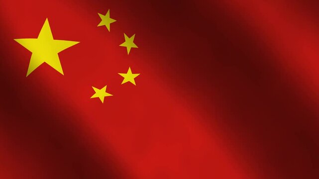 Chinese flag waving 4k Animation with waves effect background.