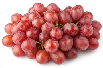 Fototapeta premium A bunch of red grapes isolated on white. Great image for food, drink, and health-related projects.