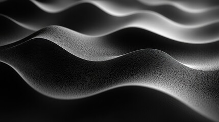 Abstract wave patterns in monochrome, evoking fluidity and motion.