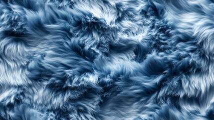 Obraz premium Close-up of soft, fluffy light blue fur texture. Cozy and bright texture image, perfect for backgrounds, clothing designs and soft textile concepts. Creates a homey atmosphere. 