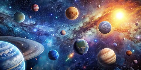 Celestial Symphony A Tapestry of Gaseous Giants, Ringed Worlds, and Distant Stars in the Cosmic Expanse