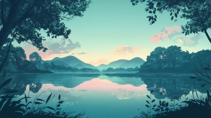 Harmony in Nature: A Tranquil Lake Reflection
