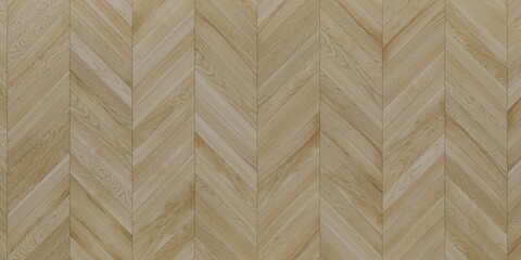 Wooden parquet floor with a herringbone pattern. The lightcolored wood planks are arranged in a V shaped, zigzag pattern. Classic design. Home decor, interior design concepts. Abstract background