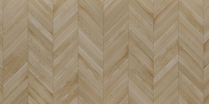 Wooden parquet floor with a herringbone pattern. The lightcolored wood planks are arranged in a V shaped, zigzag pattern. Classic design. Home decor, interior design concepts. Abstract background