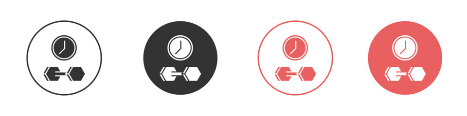 Fototapeta premium exercise time icon Flat set in black and white color