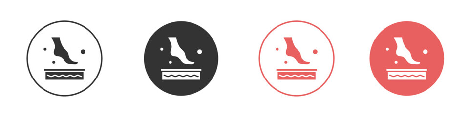 Foot Soak icon Flat set in black and white color