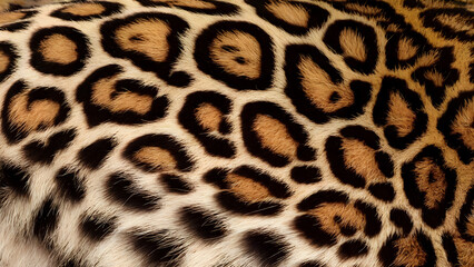 Close-Up View of Leopard Fur Highlighting Detailed Black and Brown Spotted Pattern