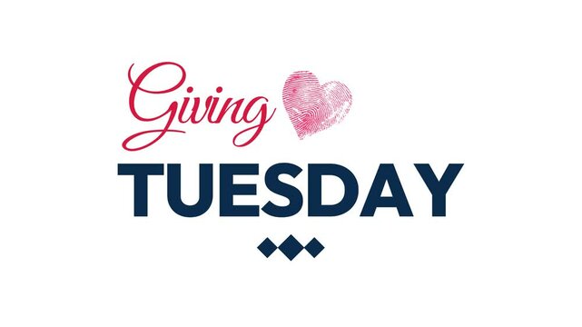 Giving Tuesday a minimalist 4K Animation background with Heart and Typography. Modern Giving Tuesday backdrop design