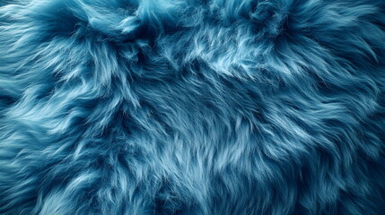 Obraz premium Close-up of soft, fluffy blue fur texture. Cozy and bright texture image, perfect for backgrounds, clothing designs and soft textile concepts. Creates a homey atmosphere. 