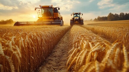 Fototapeta premium Harvesting Wheat