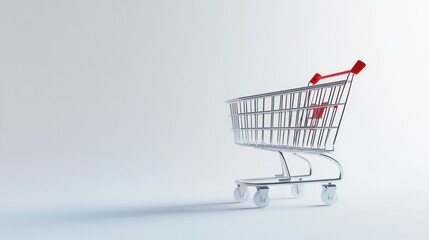Empty Shopping Cart on a White Background