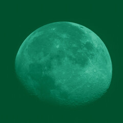 Gibbous Moon with Green Mesh Effect