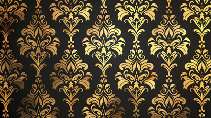 seamless golden damask wallpaper version 1