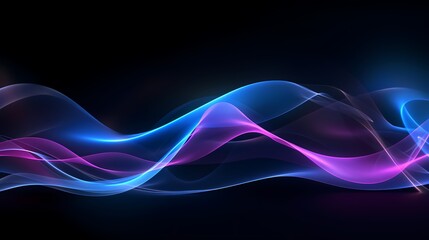 Digital technology blue and purple abstract sound wave PPT poster background