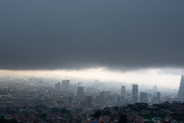Dark storm over the city of bogota