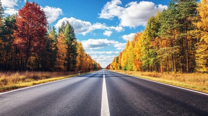 Fototapeta premium Autumn Road in Forest