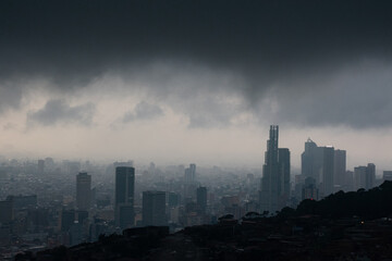 Dark storm over the city of bogota
