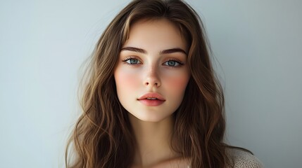 Fototapeta premium Beautiful young woman look at camera. 