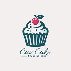 Cake bakery shop vintage logo design vector template. Sweet cake icon based logo design editable vector file. cup cake, slice cake, pasty, birthday cake