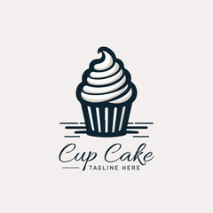 Cake bakery shop vintage logo design vector template. Sweet cake icon based logo design editable vector file. cup cake, slice cake, pasty, birthday cake
