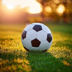 Fototapeta premium the football's ball on the green field