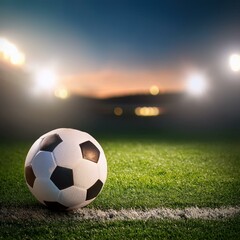 the football's ball on the green field