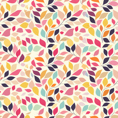 Abstract flowers in rich pastel colors, seamless design