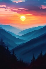 Sunset Serenade: A Symphony of Skies and Mountains