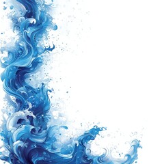 Fototapeta premium Vibrant abstract ocean waves with swirling shades of blue creating a sense of movement and depth.