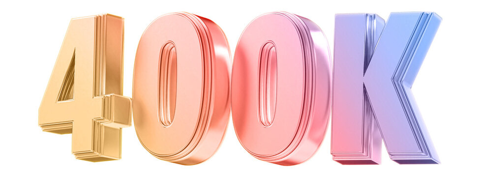 400K Followers Gradient Number 3D Render