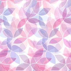 Translucent floral pattern with vibrant hues, seamless design