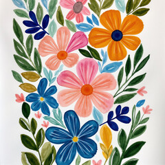 Watercolor Illustrations of Cute Flowers. adorable