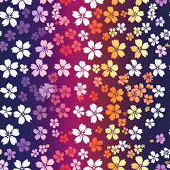 Translucent floral pattern with vibrant hues, seamless design