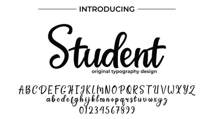 Student Font Stylish brush painted an uppercase vector letters, alphabet, typeface