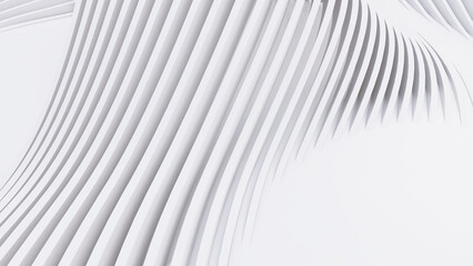 Abstract Curved Shapes. White Circular Background.