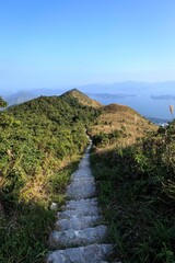 Scenic Mountain View Overlooking the Ocean and Islands