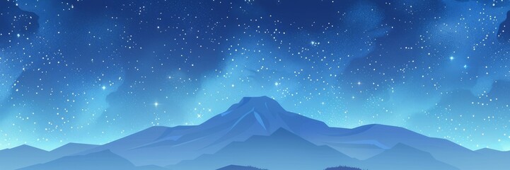 Obraz premium Mountains on a blue background in the distance. Space for text.