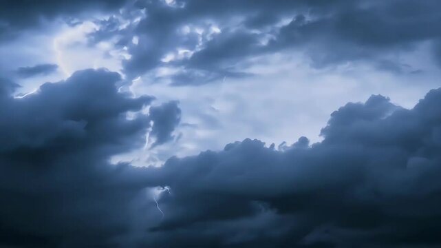 Soar dark storm clouds realistic 4K journey featuring lightning flashes camera spins slowly immersing viewers chaotic beauty thunderous sky cloud cinematic stylised air drone cloudscape