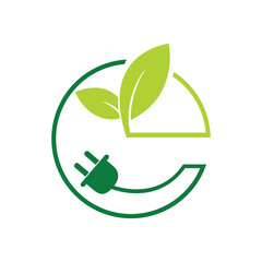 letter e eco friendly electricity logo design