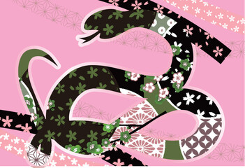 巳　年賀状　干支　背景