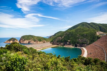 Scenic View of East Dam at High Island Reservoir in Hong Kong