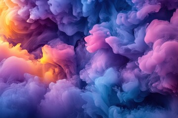Psychedelic Abstract Smoke Background in Bold Colors