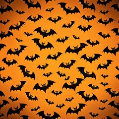 Spooky  orange Halloween backgrounds with bats for party invitations, websites, and seasonal designs