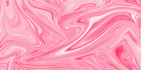 Red and white paint mixing background. Pink Acrylic Pour Color Liquid marble abstract surfaces Design. Abstract background pattern and texture of swirling pink ink.	
