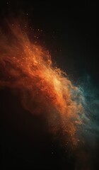 Fototapeta premium a close up of a colorful cloud of smoke on a black background