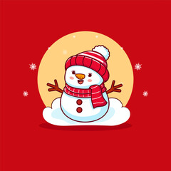 Adorable snowman for Christmas greetings